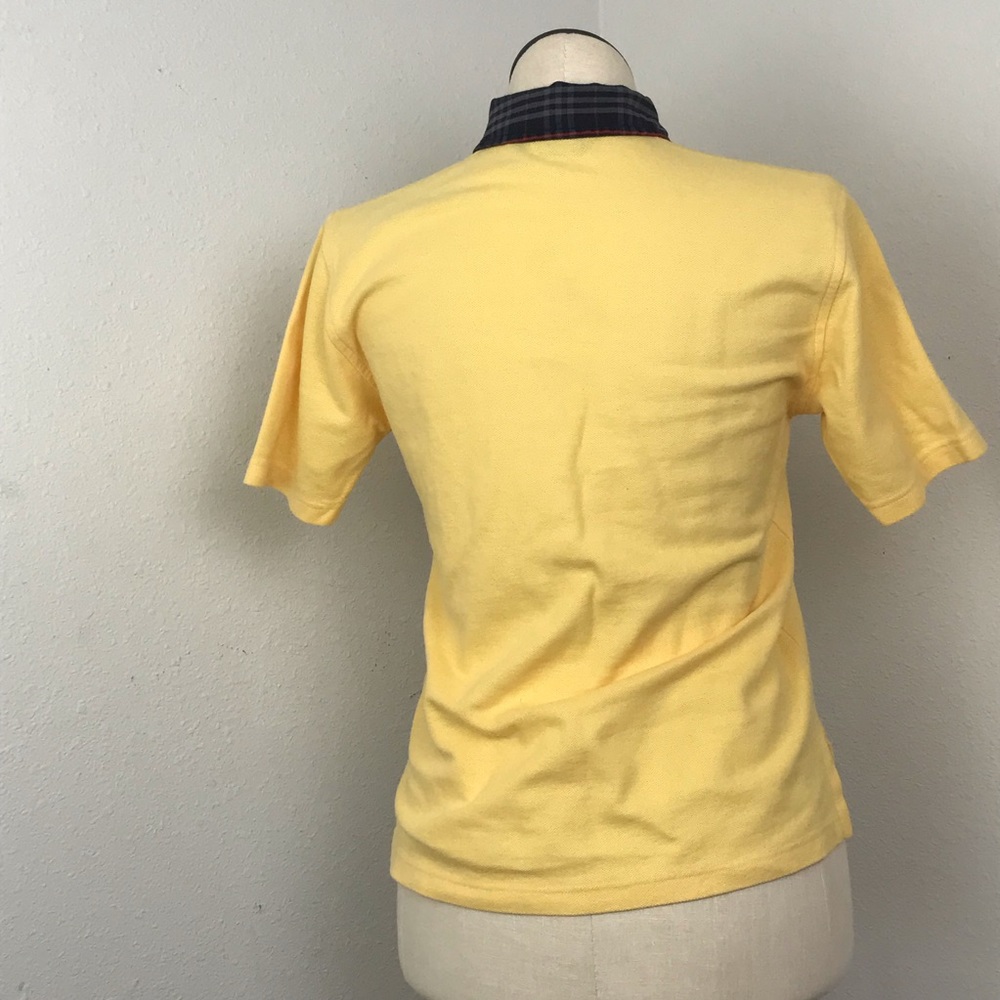 Burberrys Polo Shirt ; Short Sleeve Women’s Size S Color Yellow Nova Check Neck - Picture 3 of 13